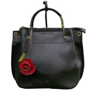 Black Vegan Leather Satchel